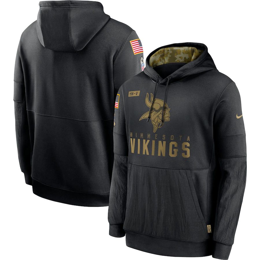 Men Minnesota Vikings Black Salute To Service Hoodie Nike NFL Jerseys->tennessee titans->NFL Jersey